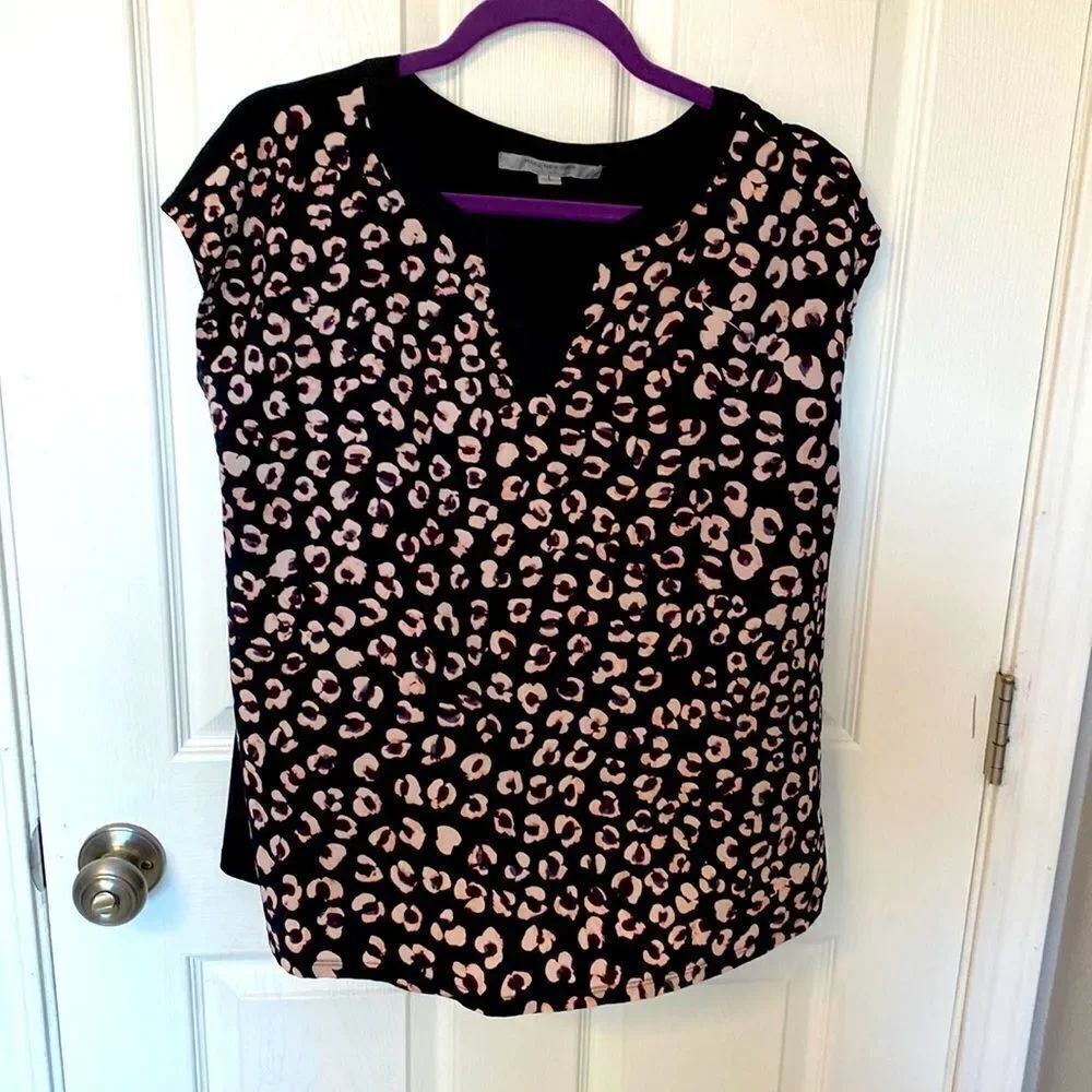 Marc New York- cheetah print blouse- Size Large